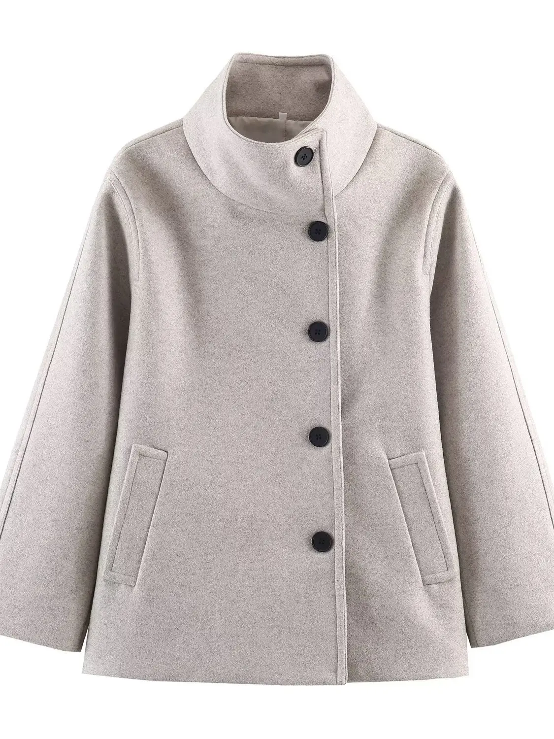 Abrigo Corto Hoado para Mujer, Nuevo Modelo de Invierno 2025, Cuello Alto, Manga Larga, Estilo Casual para el Trabajo, Pren...