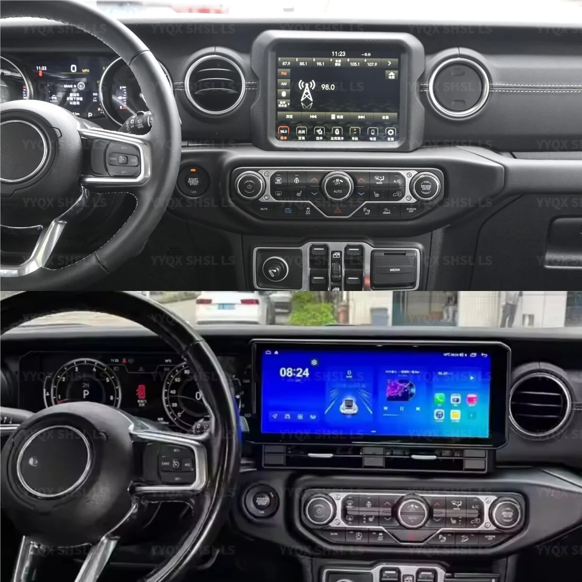 

LCD Dashboard Digital Cluster Carplay Android Carplay DSP Bluetooth Wifi Car Radio For Jeep Wrangler JL 2018-2022