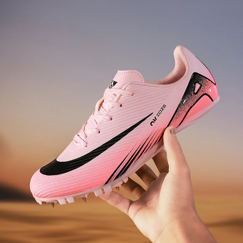 Men Field Shoes Track Spike Athletic Soft Professional Running Long Jump Sprint Light weight Non Slip Nails Race Racing Match