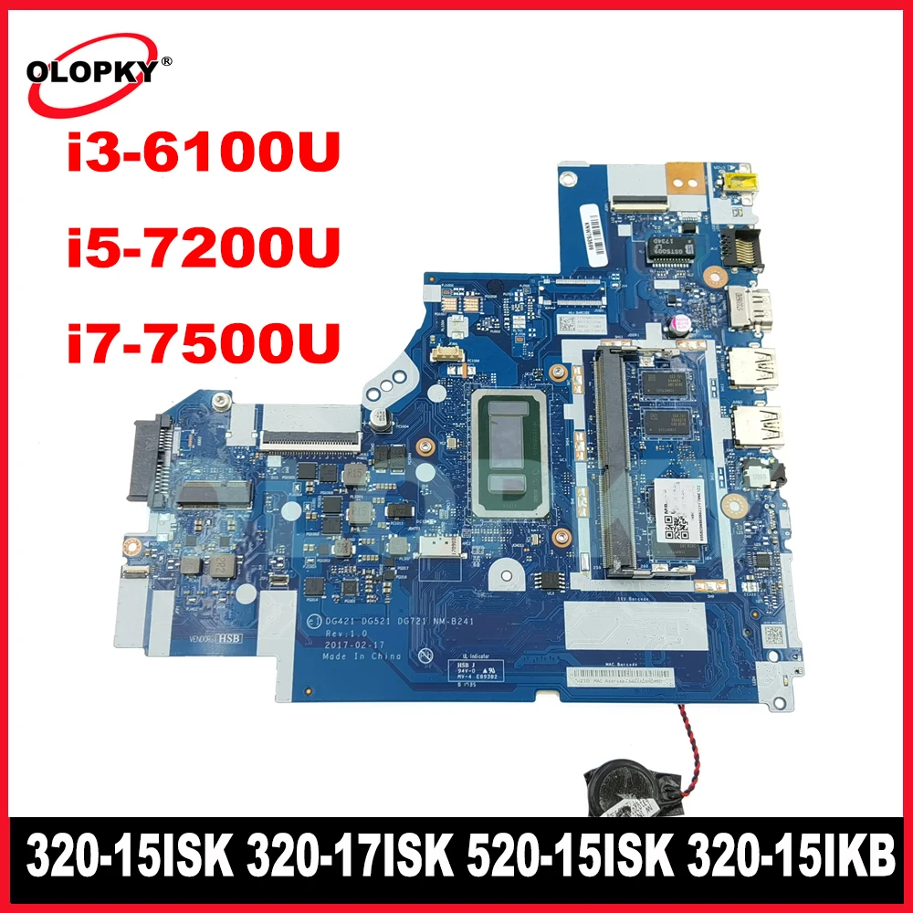 

NM-B241 i3-6100U i5-7200U i7-7500U Процессор для Lenovo 320-15ISK 320-17ISK 520-15ISK 320-15IKB Материнская плата ноутбука 4 ГБ ОЗУ 5B20N86271