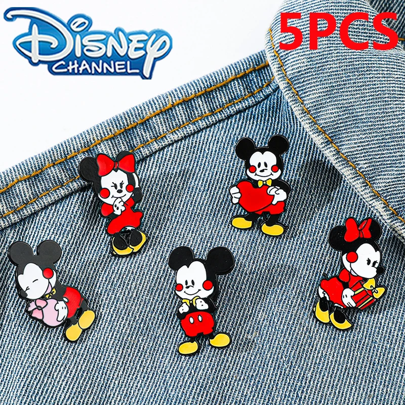 

Cute Disney Mickey Minnie Metal Badge Cartoon Anime Mickey Mouse Alloy Drip Oil Brooch Accessories Pin Clothing Decoration Gifts