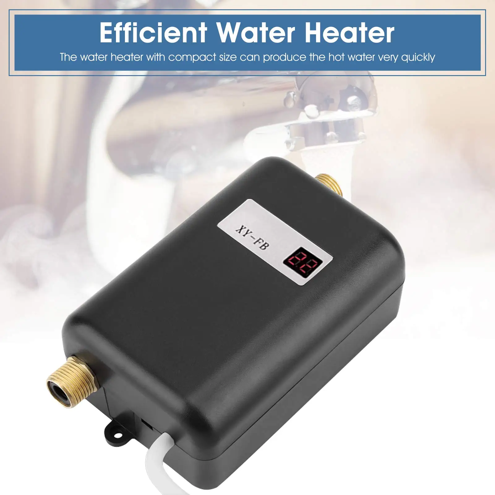 3800W Electric Water Heater, Mini Instantaneous Type, for Cleaning Kitchen, Bathroom, Hot Shower, Fast Heating