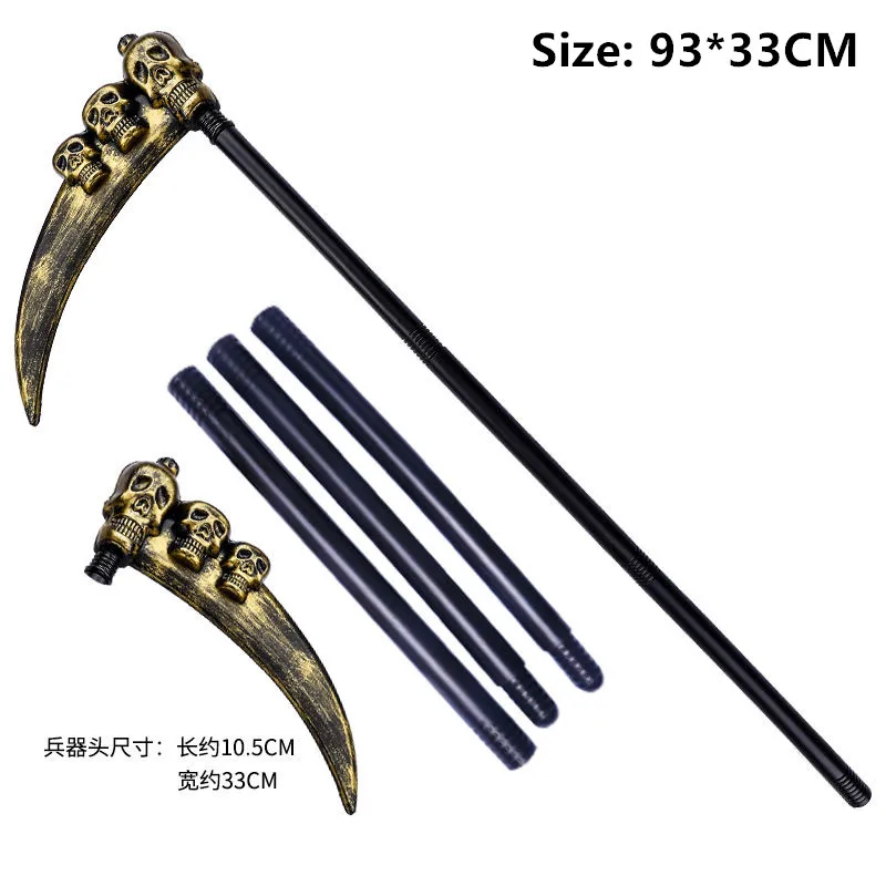 Halloween Decoration Weapons Equipment Sickle Axe Plastic Weapons Trident Axe Stage Cos Props