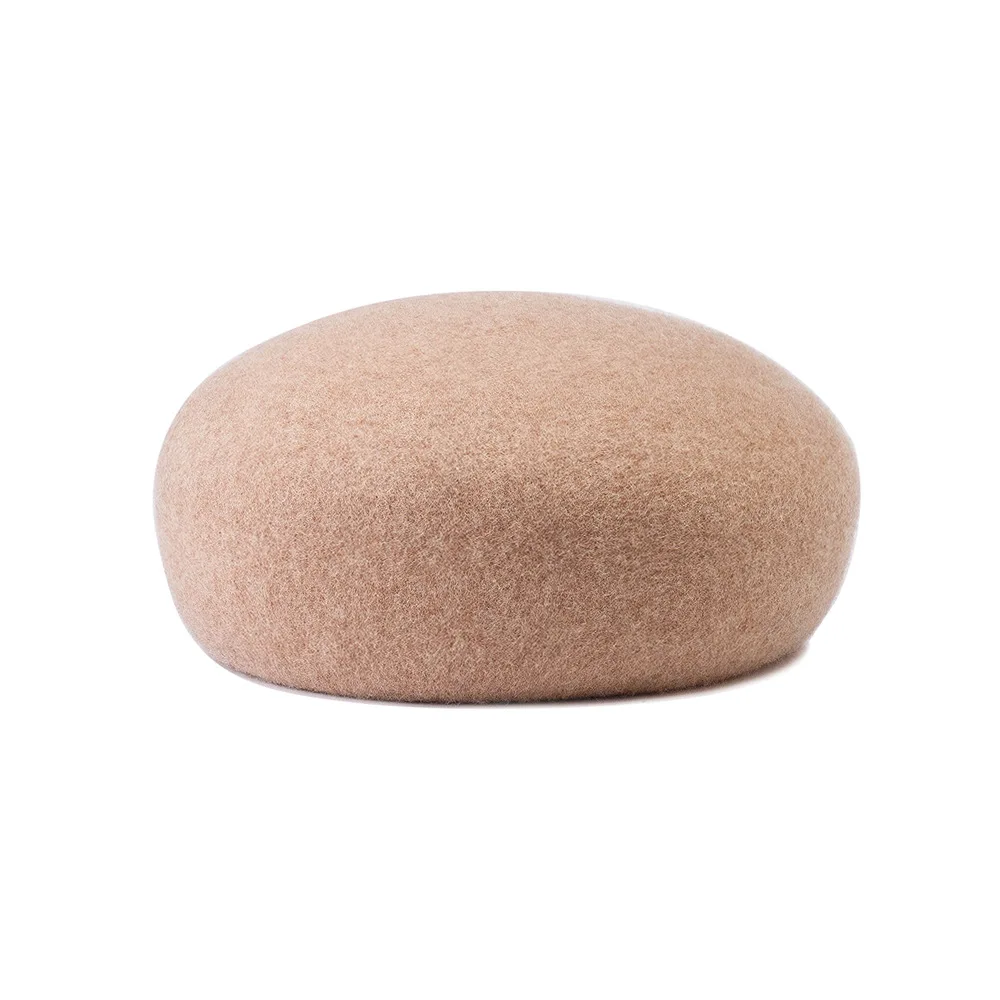 Autumn Winter New Casual Fashion Simple Three-Dimensional Deep Brim Wool Felt Beret Painter Hat Warm Concave Shape Parent-Child