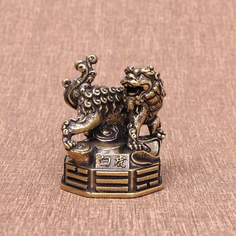 Bronze Crafts Four Ancient Ornaments Qinglong White Tiger Suzaku Xuanwu Paperweight Pen Rest Gift Wholesale