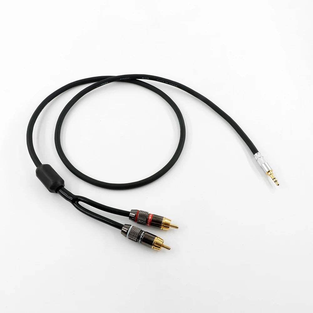 HiFi cable audio  Canare L-4E6S RCA cable Audio signal wire plug 3.5mm straight aux plug convert two RCA plug