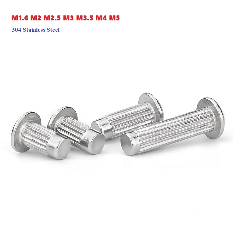 GB827 304 Stainless Steel Knurled Solid Rivets For Name Plate M1.6 M2 M2.5 M3 M3.5 M4 M5