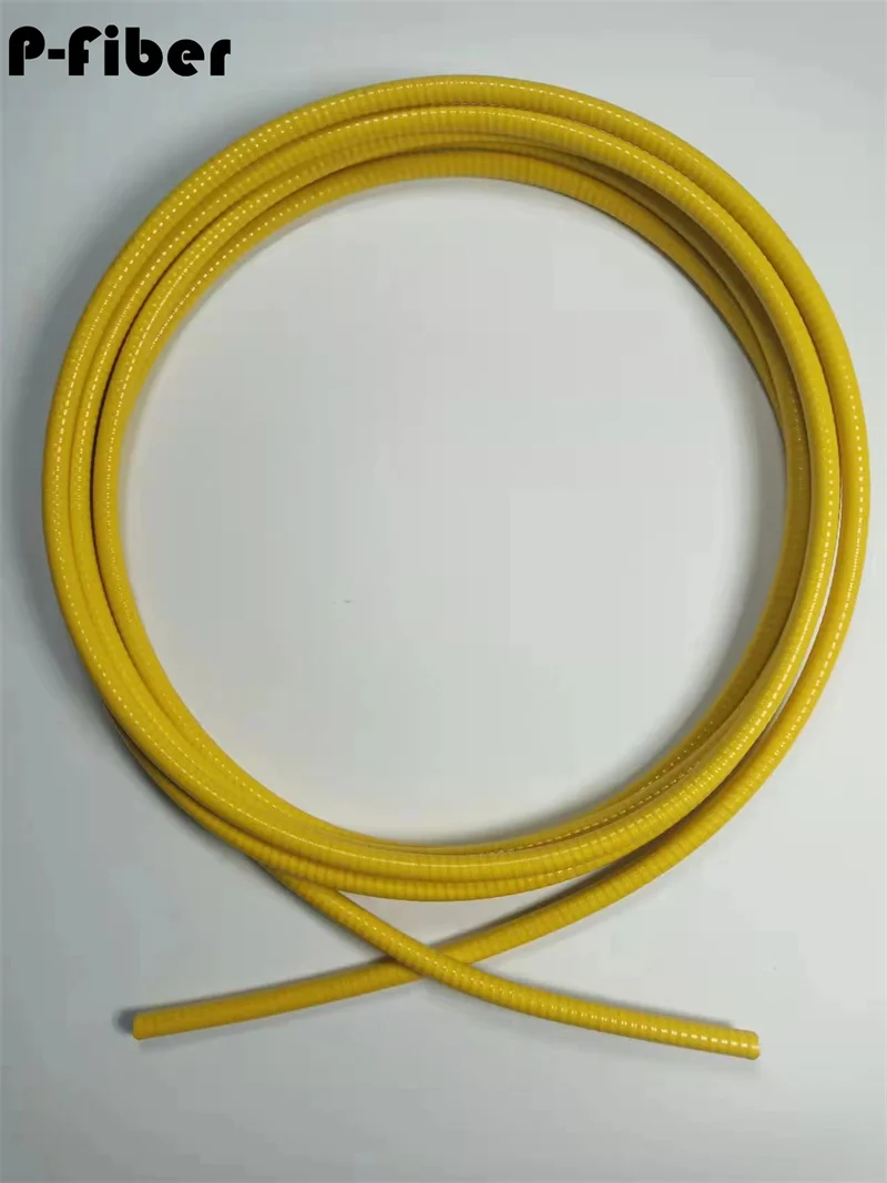 armored empty tube 10mtr PVC yellow plastic coated 6.0mm stainless steel empty pipe 5.0mm non plastic coated