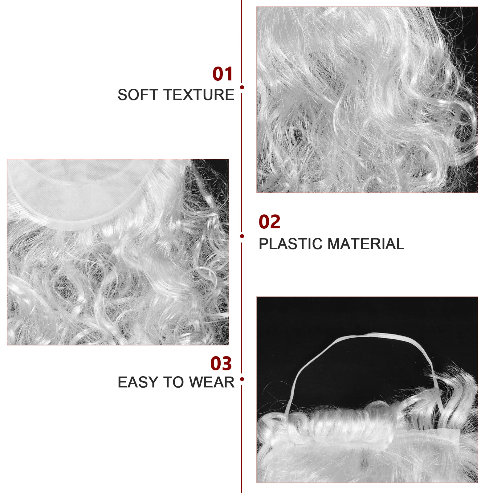 

Premium Santa Beard for Christmas Party Long Fake White Facial Hair Lightweight Comfortable Wearable Stage Performance Accessory