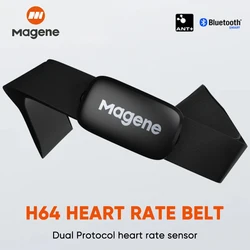 Magene H64 Heart Rate Monitor Dual Mode ANT+ Bluetooth Sensor Heart Rate with Chest Strap Bike Wahoo Garmin BT Sports Monitor