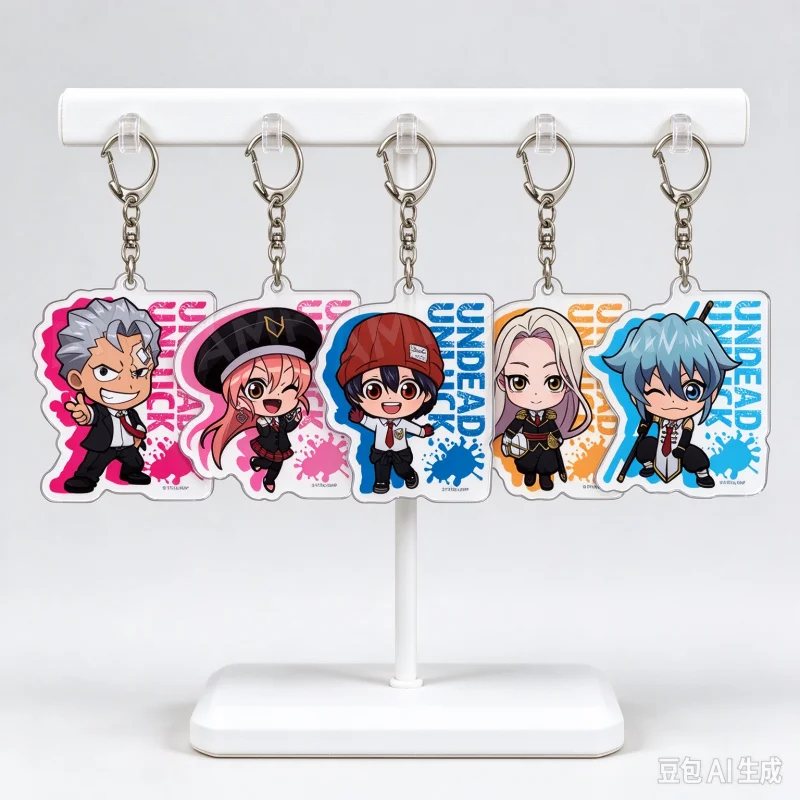 Undead Unluck Anime Character Acrylic Keychain Double Sided Print Bag Pendant Cute Accessory Collectible Gift For Fans