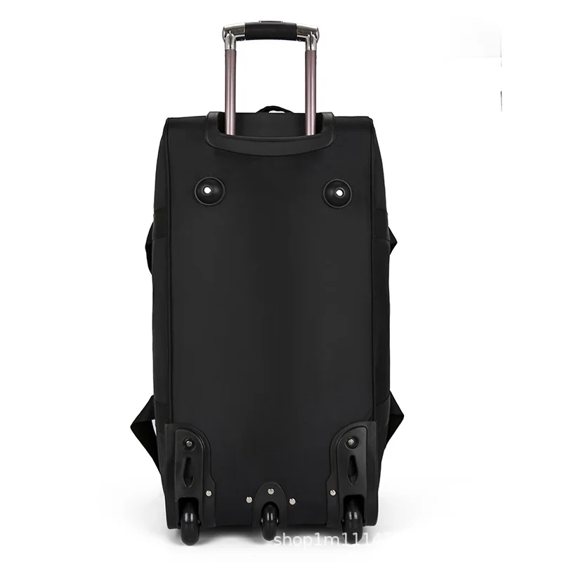 Heavy-Duty Wheeled Duffel Bag Foldable Water-Resistant Rolling Luggage with Adjustable Shoulder Strap & Pockets for Travel Gym
