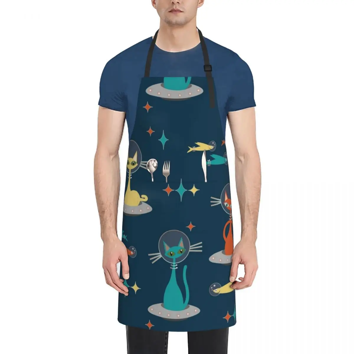 

Retro Cats in Space Apron Kitchens Accessories Cute Kitchen Accessories Apron