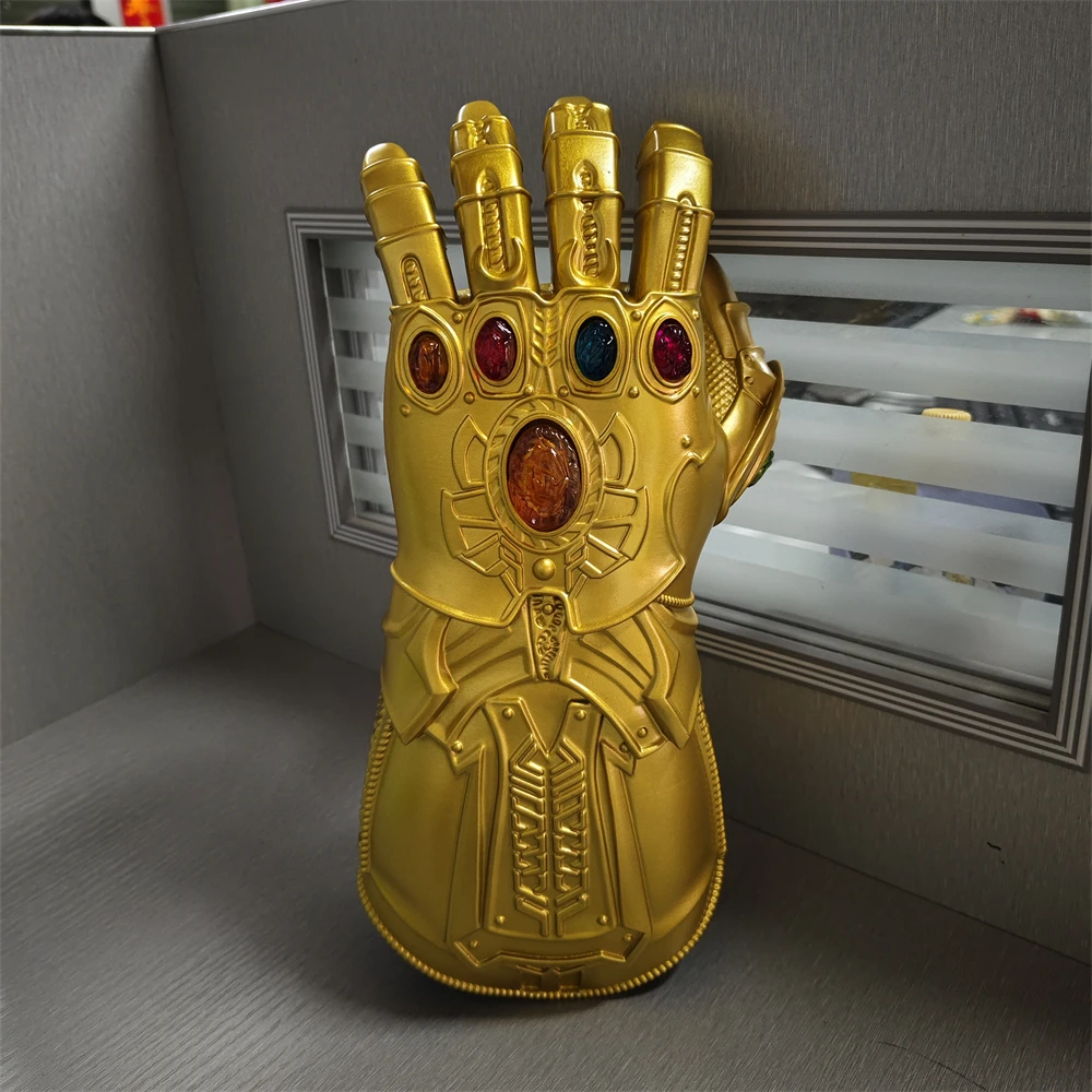 Thanos Infinity Gauntlet Superhero Fancy Dress Party Cosplay Costume Accessories Adult LED Glow Props