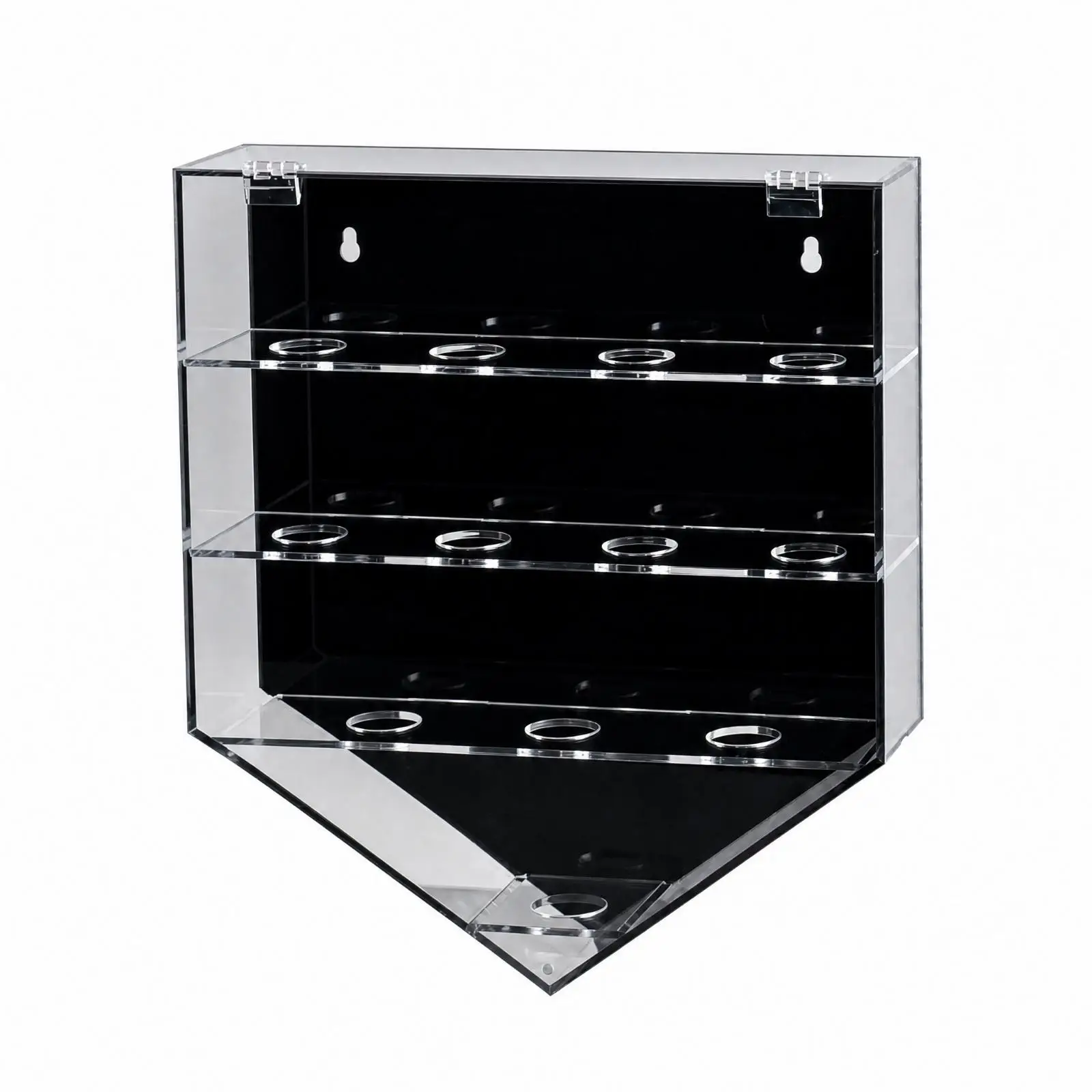 Clear Acrylic Baseball Display with Wall-Mounting Holes Dustsafekeeping Acrylic Baseball Display Case with Shelves Dustproof for