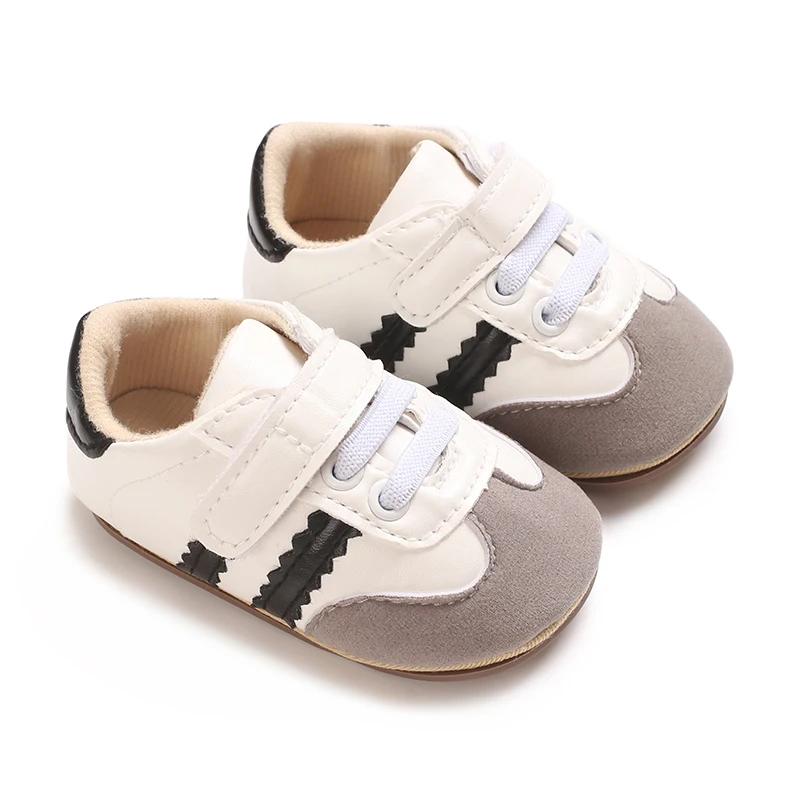 Baby Boys Girls Casual Sneakers Retro Striped Soft Sole Non-Slip First Walkers Infant Sport Shoes 0-18M