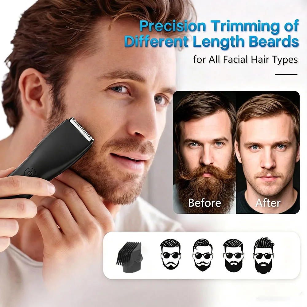 Men's Body Trimmer Electric Razor Pubic and Underarm Hair Private Hair Trimmer Ceramic Blade Waterproof  Men's Grooming Kit