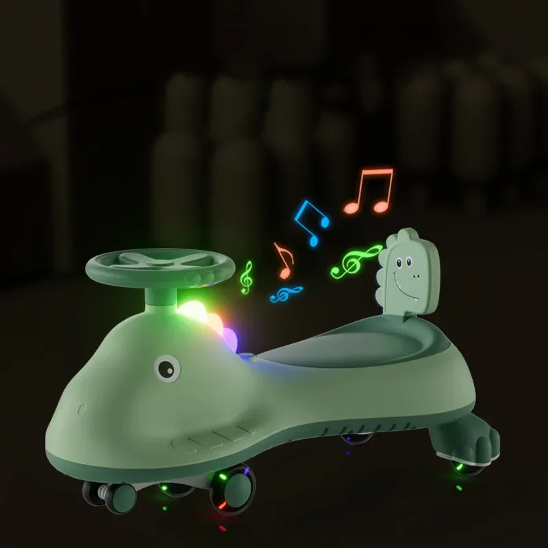 Coche oscilante con sonido LED para niños, coche de equilibrio, antivuelco, antienversión, fuerte soporte de carga, coche mecedor de juguete para bebé, el mejor regalo