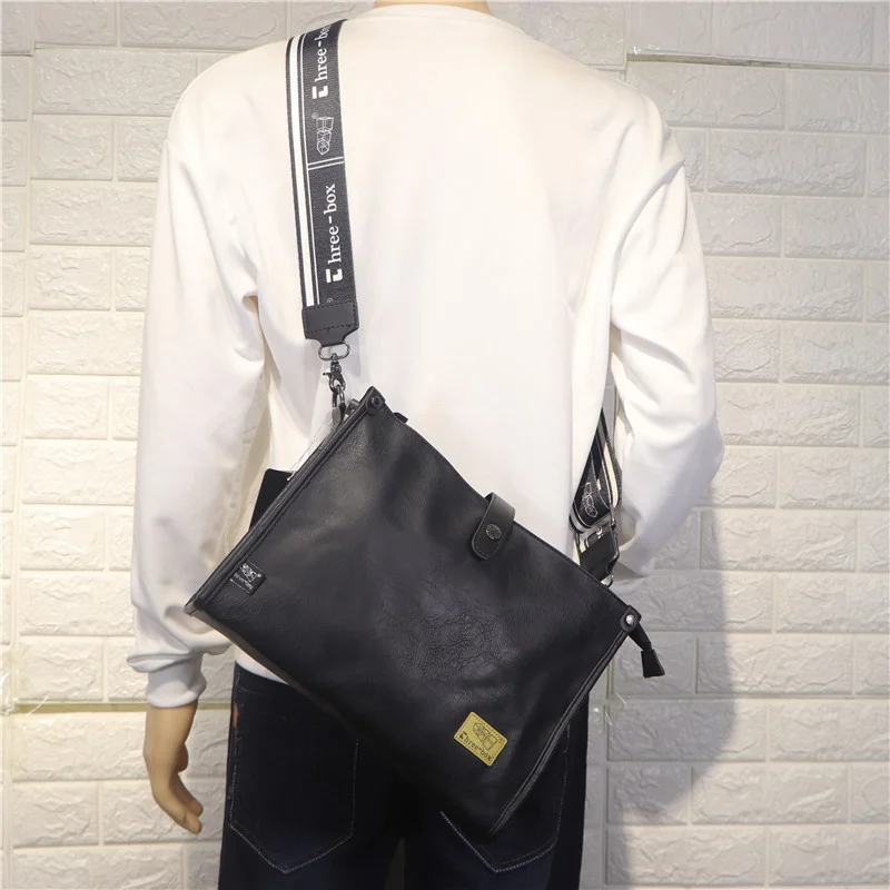 Imagem -03 - Bolsa Tiracolo de Couro Macio Masculina Mensageiro Casual Bolsa de Ombro Masculina Designer Coreano