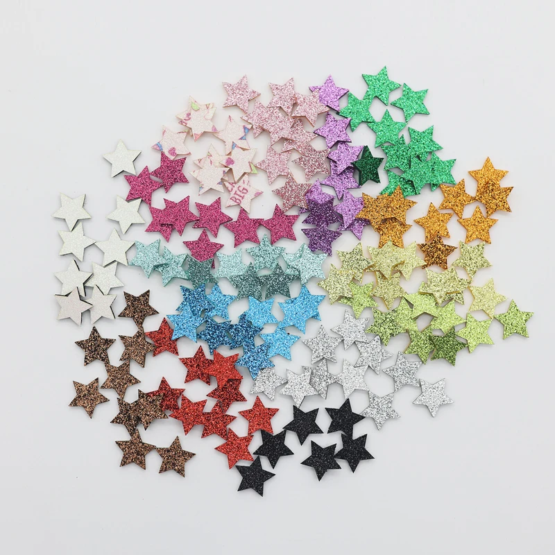 20/50PCS 20*20mm Colorful Five-Pointed For DIY Handmde Star Patches for Crafts Clothes DIY Headwear Wall Sticker Accessories