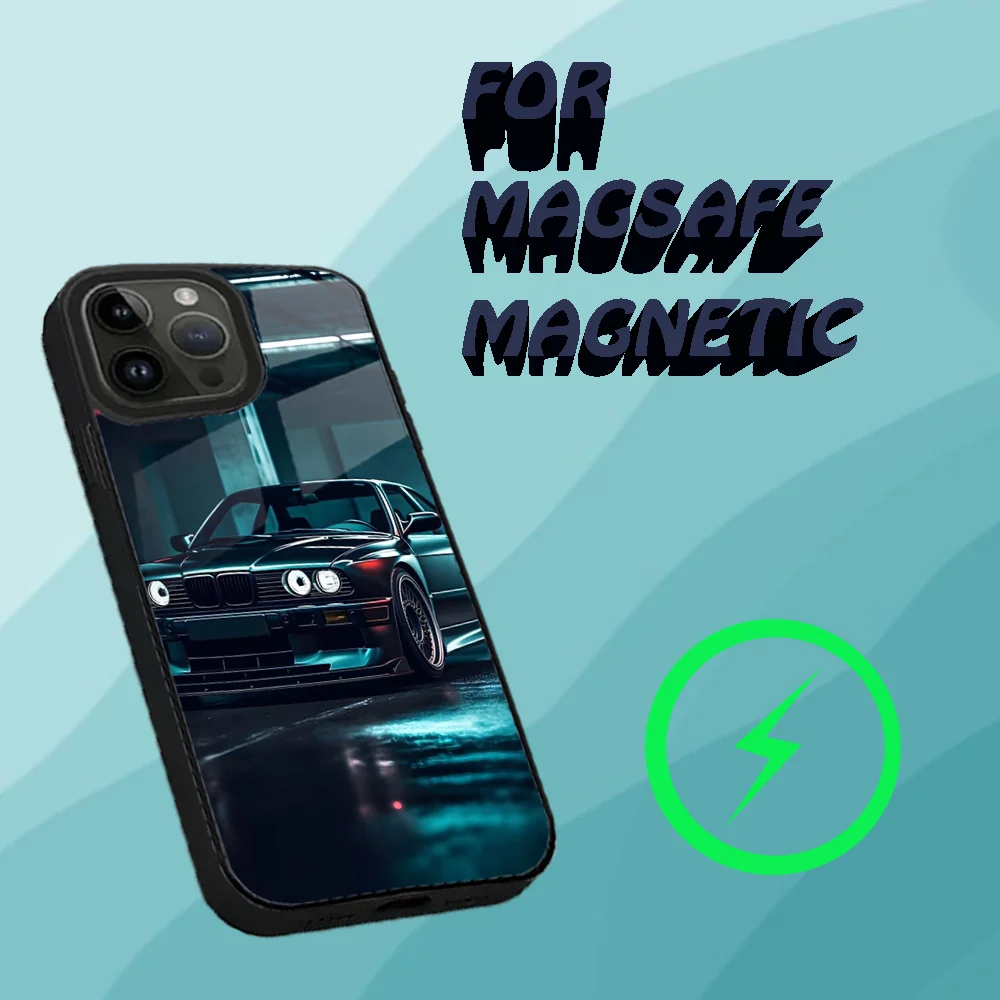 Phone Case For iPhone 16,15,14,13,12,11,Plus,Pro,Max Mini Magsafe Car for B- Bmwes-S E30 Magnetic Wireless Charging