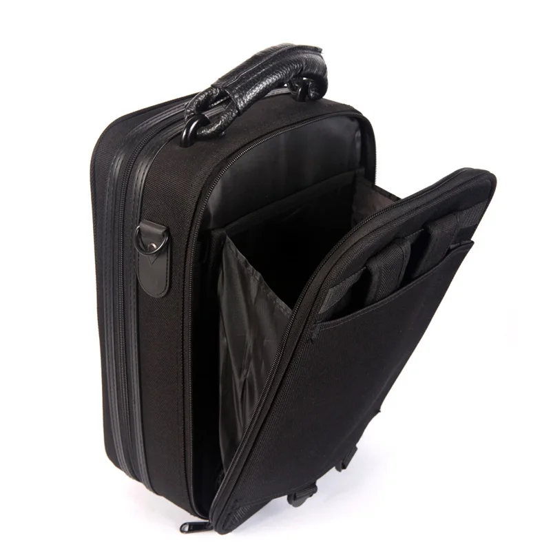 Black Clarinet Bag Hidden Double Shoulder Strap Bb Clarinet Case 17Key Clarinet Box Portable Shoulder Clarinet Backpack Bags Box