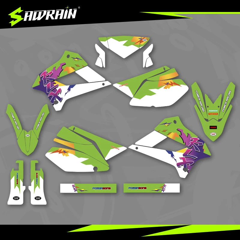 

Sawrain Motorcycle Graphics Backgrounds Decal Stickers Kits for KAWASAKI 08-21KLX250 02