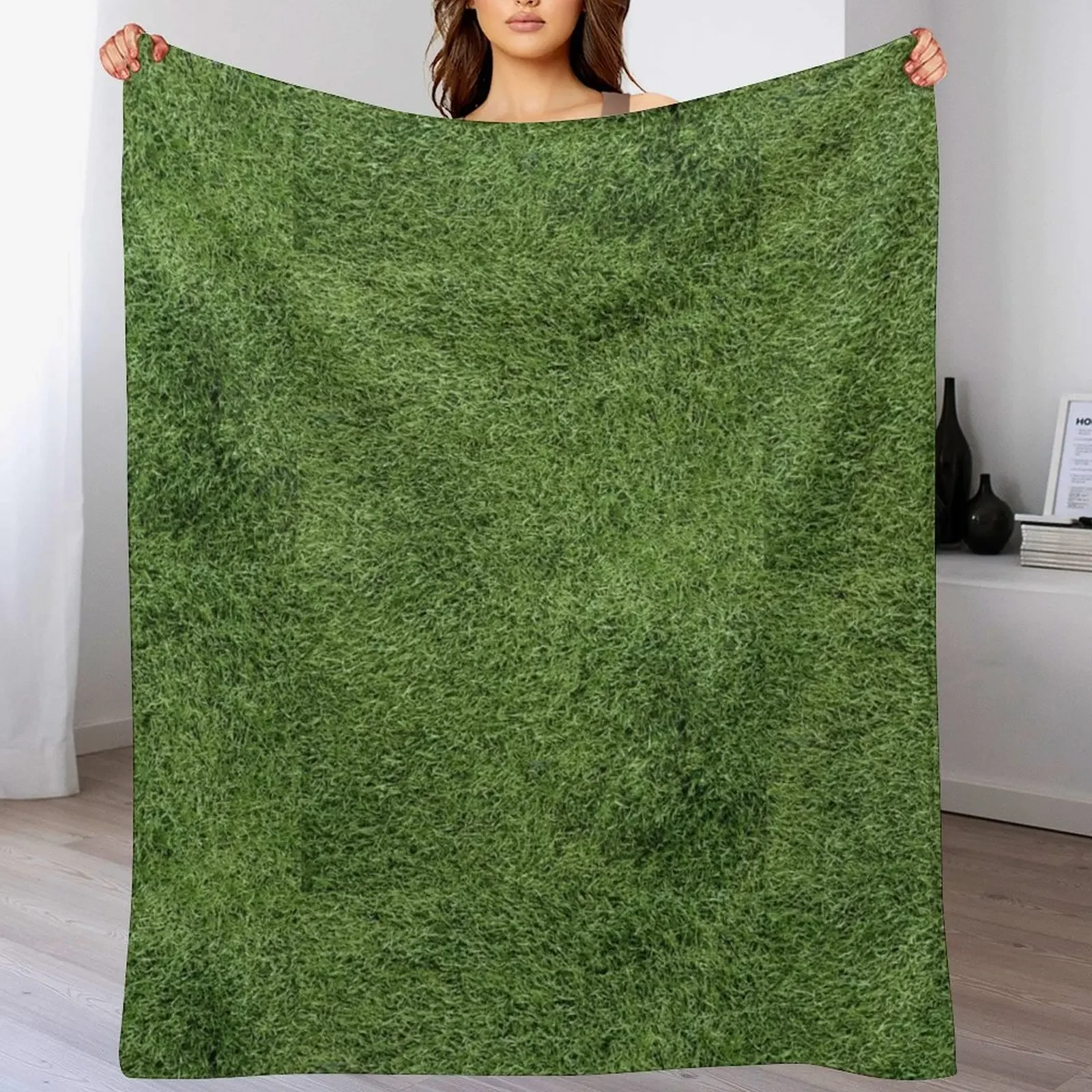 

Astroturf Lush Green Turf Grass Athletic Field Texture Throw Blanket Multi-Purpose Large Blankets