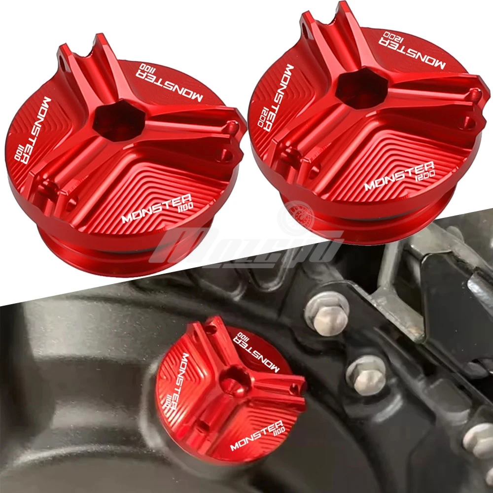 

For DUCATI Monster 1100 1100EVO 2009-2013 MONSTER 1200 1200S 2014-2017 M19*2.5 CNC Aluminum Oil Filter Cup Engine Plug Covers