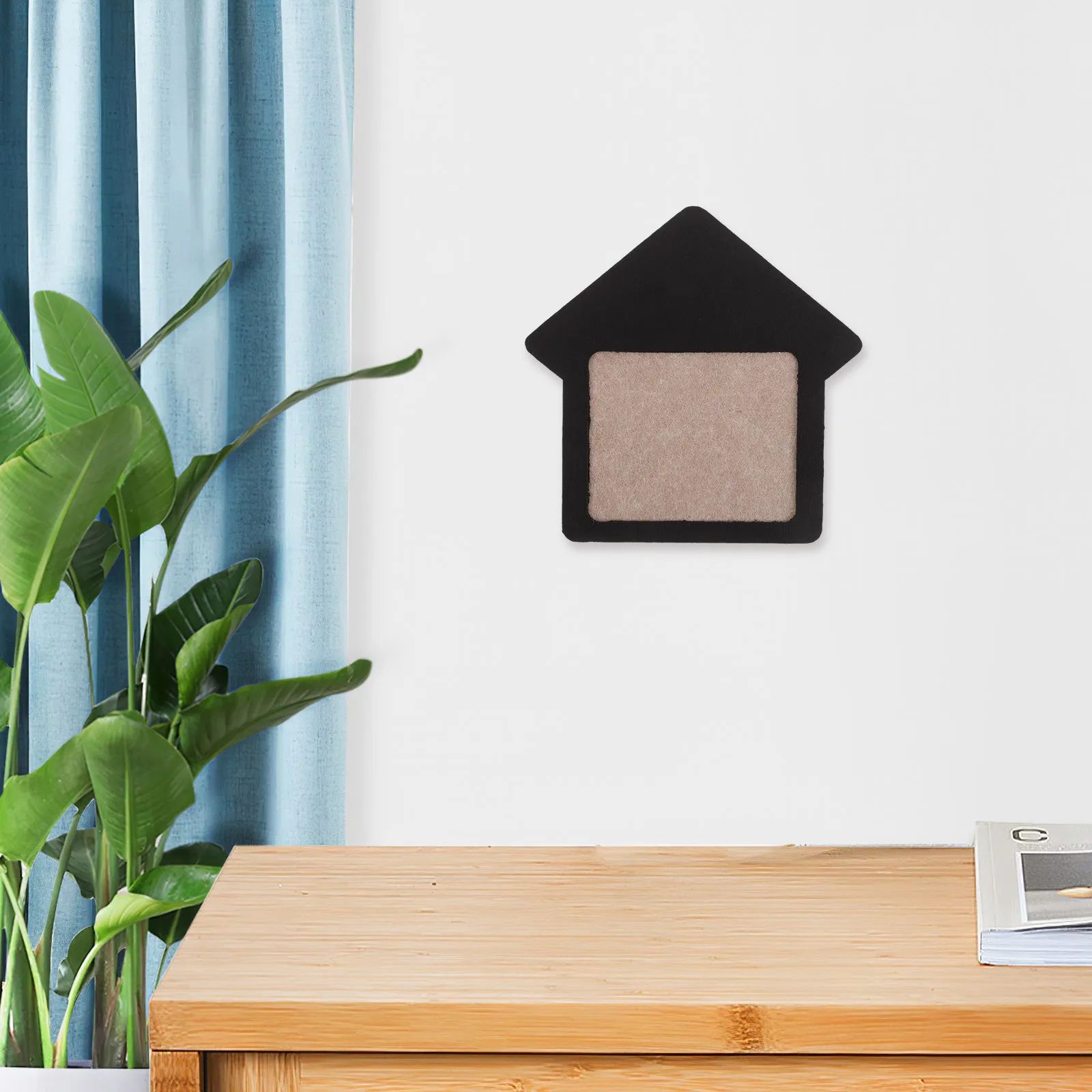 

3D House-Shaped Hanging Polyester Bulletin Board Black 12X16 Inch Wall Display For Office Home School Photo Message Holder