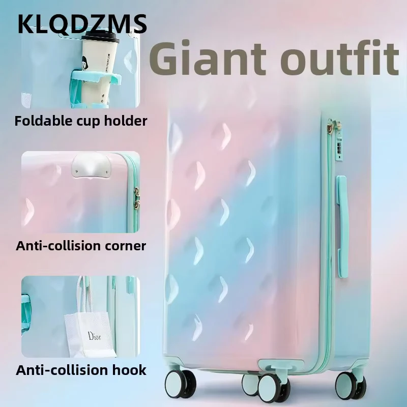 KLQDZMS 20"24"26Inch Zipper Suitcase Multifunctional PC Boarding Box Large Capacity Trolley Case Men and Women Rolling Luggage