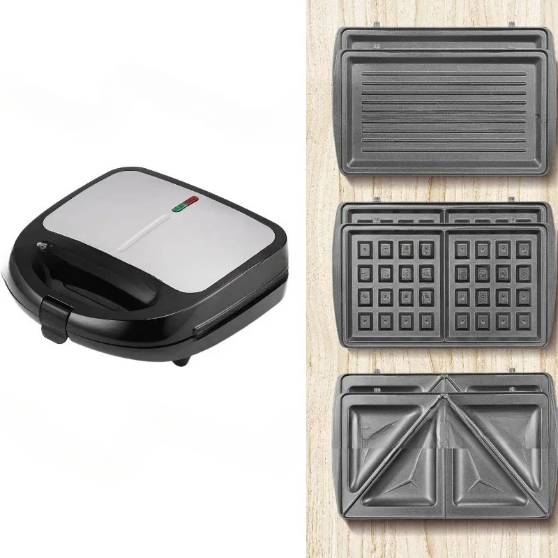 Factory Direct 2026 3 in 1 Sandwich Maker Breakfast Maker Double Sided Heating Multifunctional Toast Waffle Maker 6