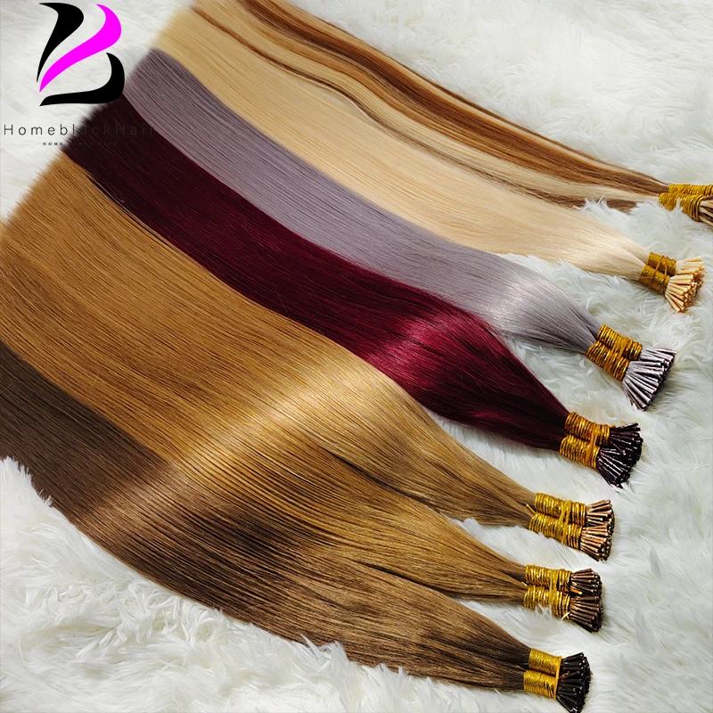 

I Tip Hair Extension Straight Human Hair Extension 0.8g/ 1g/Strand 50pc/Set Capsule Keratin Natural Fusion Human Hair Extension