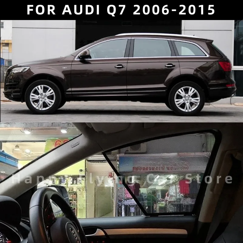 

Подходит для Audi Q7 2006-2015, солнцезащитный козырек для окон автомобиля, солнцезащитная шторка для передних и боковых дверей, сетчатая шторка.