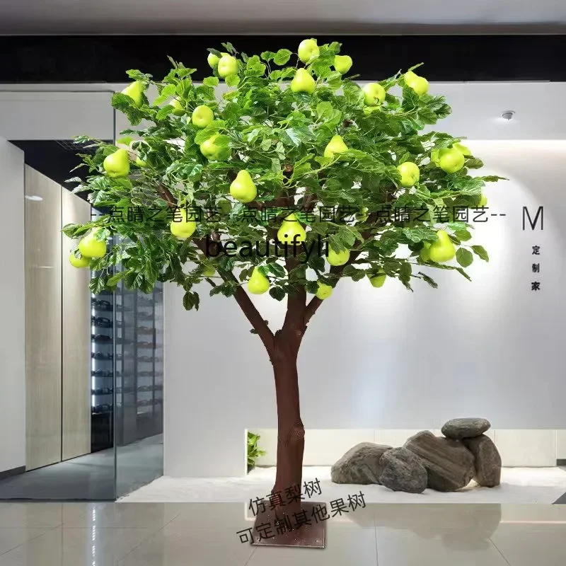 Y Simulation Pear Persimmon Orange Hawthorn Tree Decoration Large Indoor Ground Floriculture Fruit Tree Landscaping