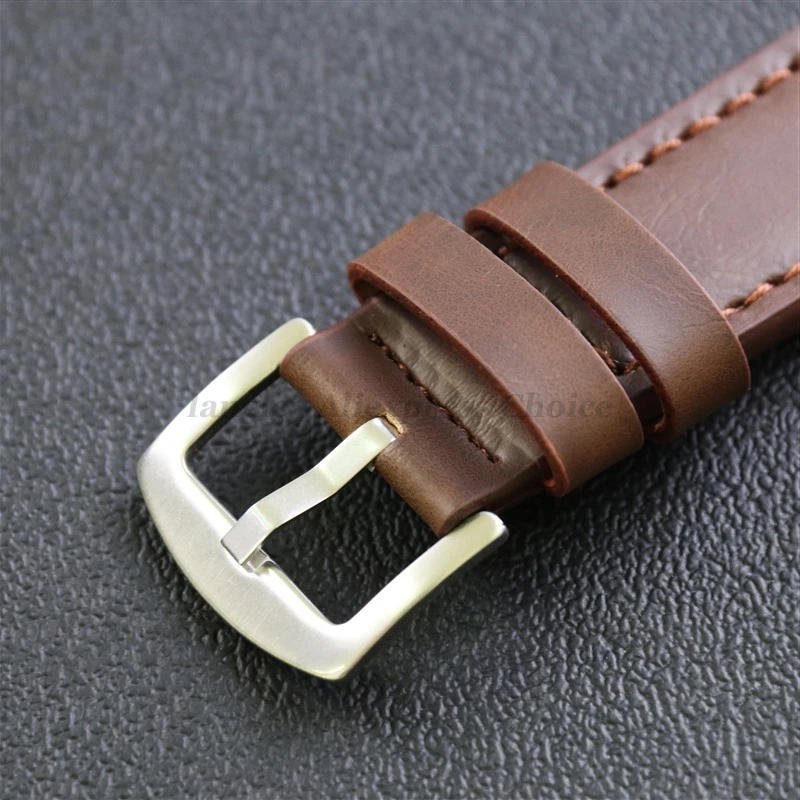 Retro Calfskin Leather Watchbands 18mm 20mm 22mm 24mm Smartwatch Strap for Seiko for Omega Belt Dark Brown Watches Accessories