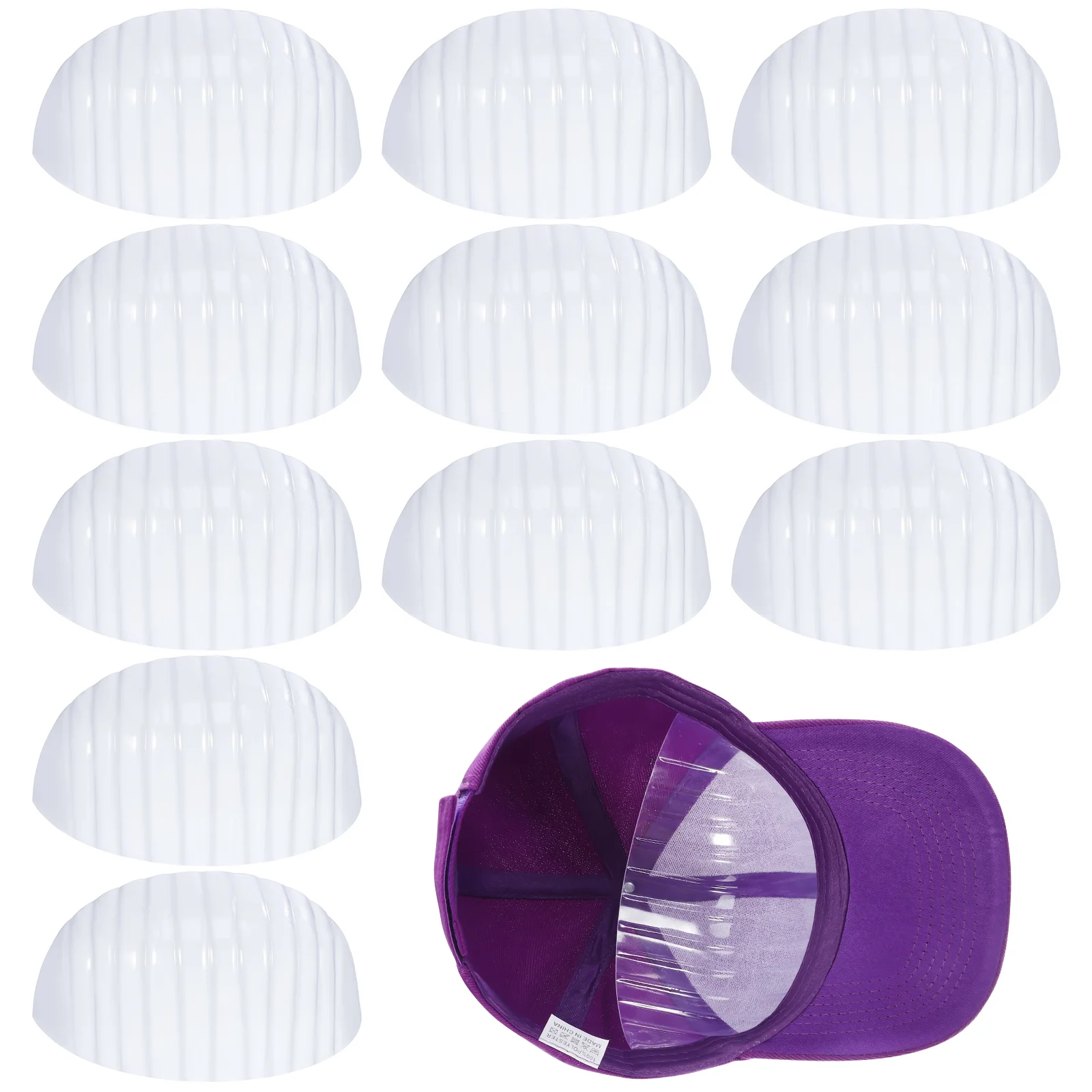 25 Pcs Base Baseball Cap with Support Protective Hat Liner Insert Accessories Plug-in Point White Plastic Shaper
