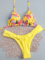 Microbikinis 2026, traje de baño Sexy para mujer, traje de baño, conjunto de Bikini femenino, Bikini brasileño estampado, traje de baño, ropa de playa