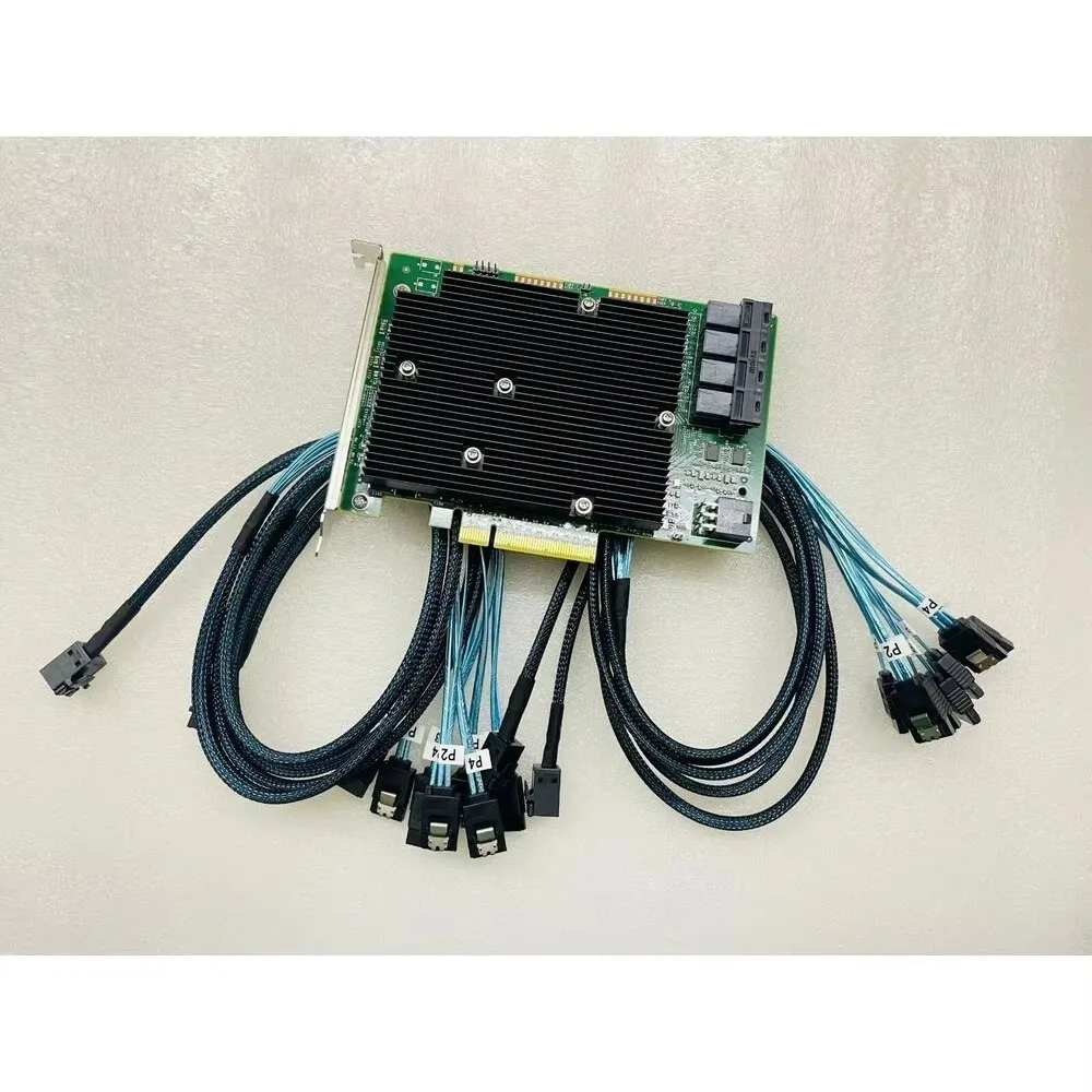 LSI SAS 9300-16i 12GB/S HBA BUS ADAPTER CARD IT โหมด 4 * SFF-8643 สาย SATA
