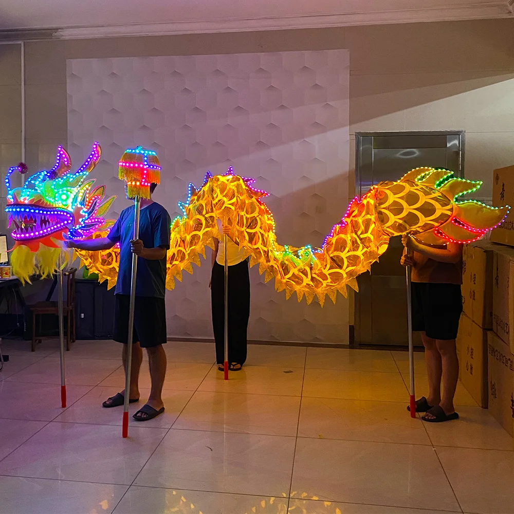 LED Chinese traditional light dragon dance New Year Halloween party performance Chinese prop dragon led activity dragon dance