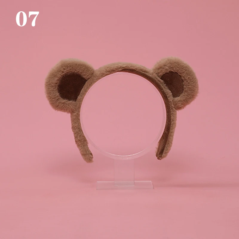 Cute Bear Ear Hair Hoop Headband for Women Girls Furry Plush Animal Ear Hair Band Anime Cosplay Headwear Hair Accessories