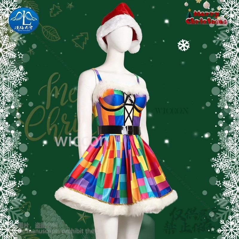 Disfraz de Papá Noel para señora Claus, sombrero de Navidad, vestido de Lolita para mujeres y niñas, fiesta de fantasía de Navidad y Halloween, Cosplay personalizado, novedad de 2024