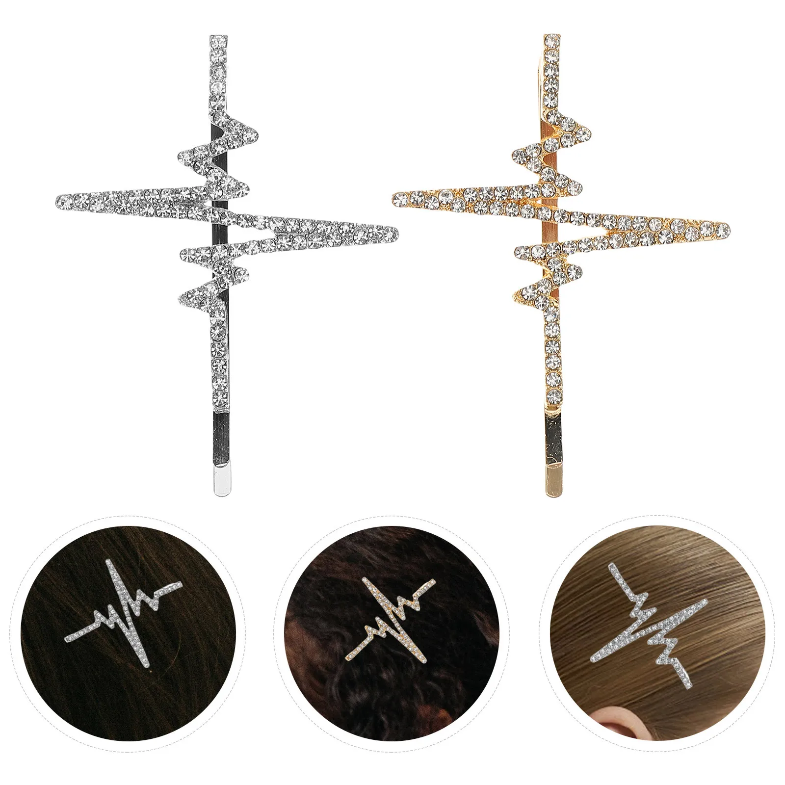 

2pcs Rhinestone Bobby Pins Metal Crystal Clips For Women Clear Decorative Hairpins Wedding Hair Accessories Durable