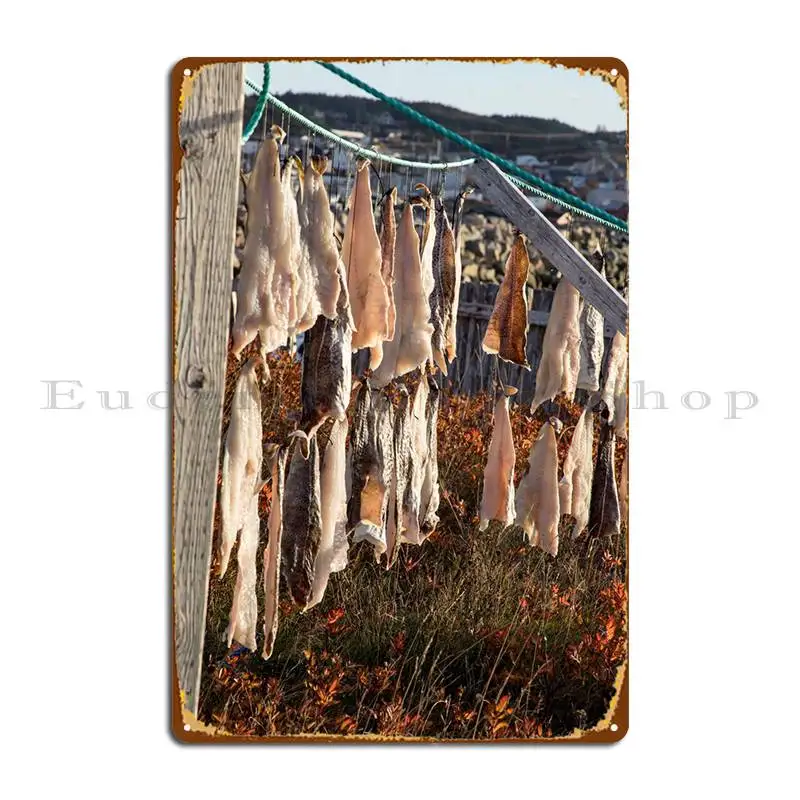 Salt Cod On Newfoundland Metal Plaque Poster Rusty Painting Wall Plaque Iron Wall Mural Tin Sign Poster