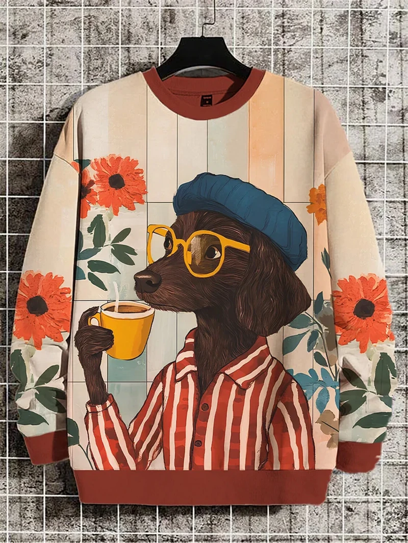 Skull Cat Rose 3D Print Long Sleeve T-shirts Streetwear Loose Men Women Unisex Harajuku Round Neck Oversized TShirt Clothes