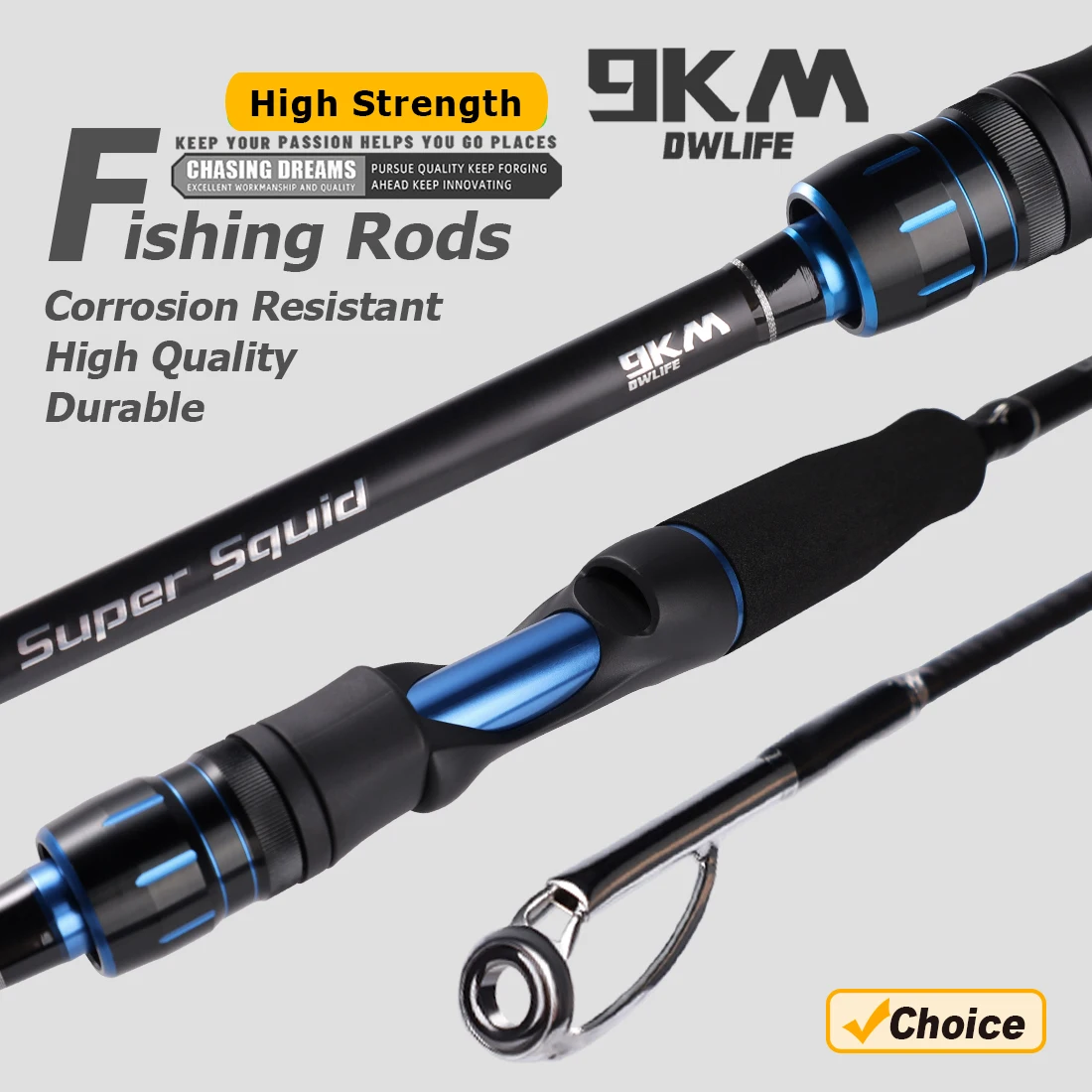 Сверхлегкая удочка для ловли кальмара, 9 км, 2 секции, 1,98 м/2,28 м/2,5 м, спиннинг для ловли каракатиц и осьминога, 24 т с ручкой из ЭВА