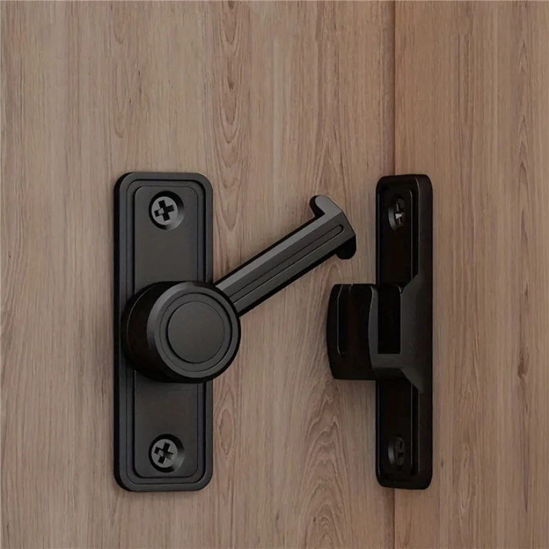 90° Barn Door Lock Heavy Duty Sliding Barn Door Latch Lock Bolt 90 Degree Flip Gate Latch Wine Cabinet Closet Right Angle Lock