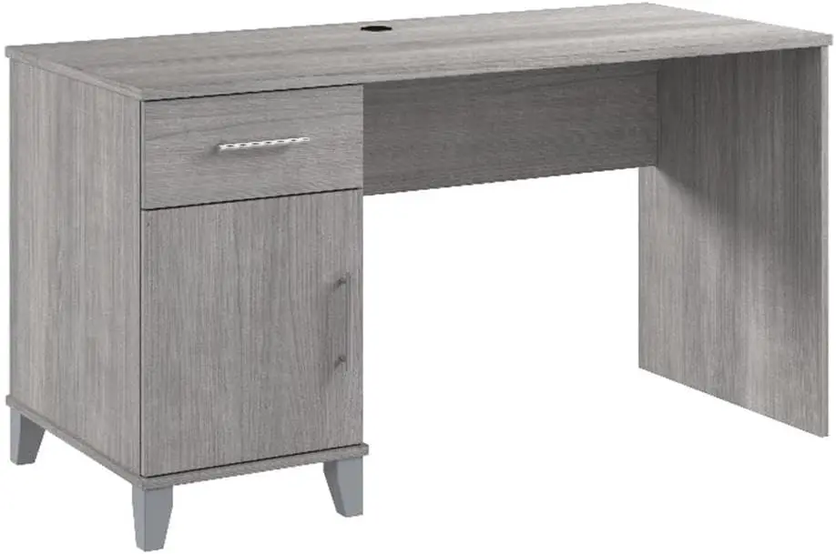 

Somerset 54W Office Desk With Drawer And Storage Cabinet In Platinum Gray | Computer Table For Home Office Workspace