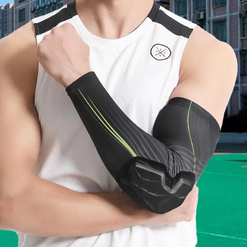 1PC Basketball Sleeves Anti-Collision Padded Arm Sleeves Elbow Forearm Crashproof Pads For Football Basketball Volleyball Soccer