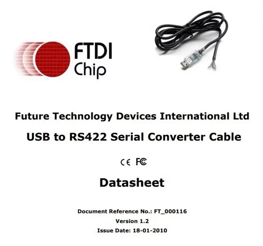 Official FTDI USB-RS422-WE-1800-BT level serial UART converter line 1.8 m